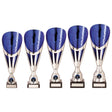 Rising Stars Deluxe Plastic Lazer Cup Silver & Blue - Trophies - Prudhoe Rosettes