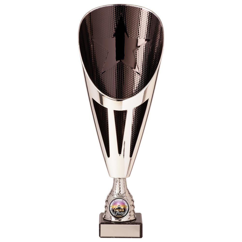 Rising Stars Deluxe Plastic Lazer Cup Silver & Black