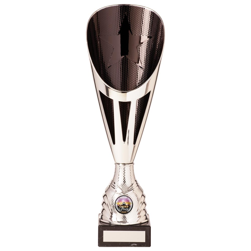 Rising Stars Deluxe Plastic Lazer Cup Silver & Black