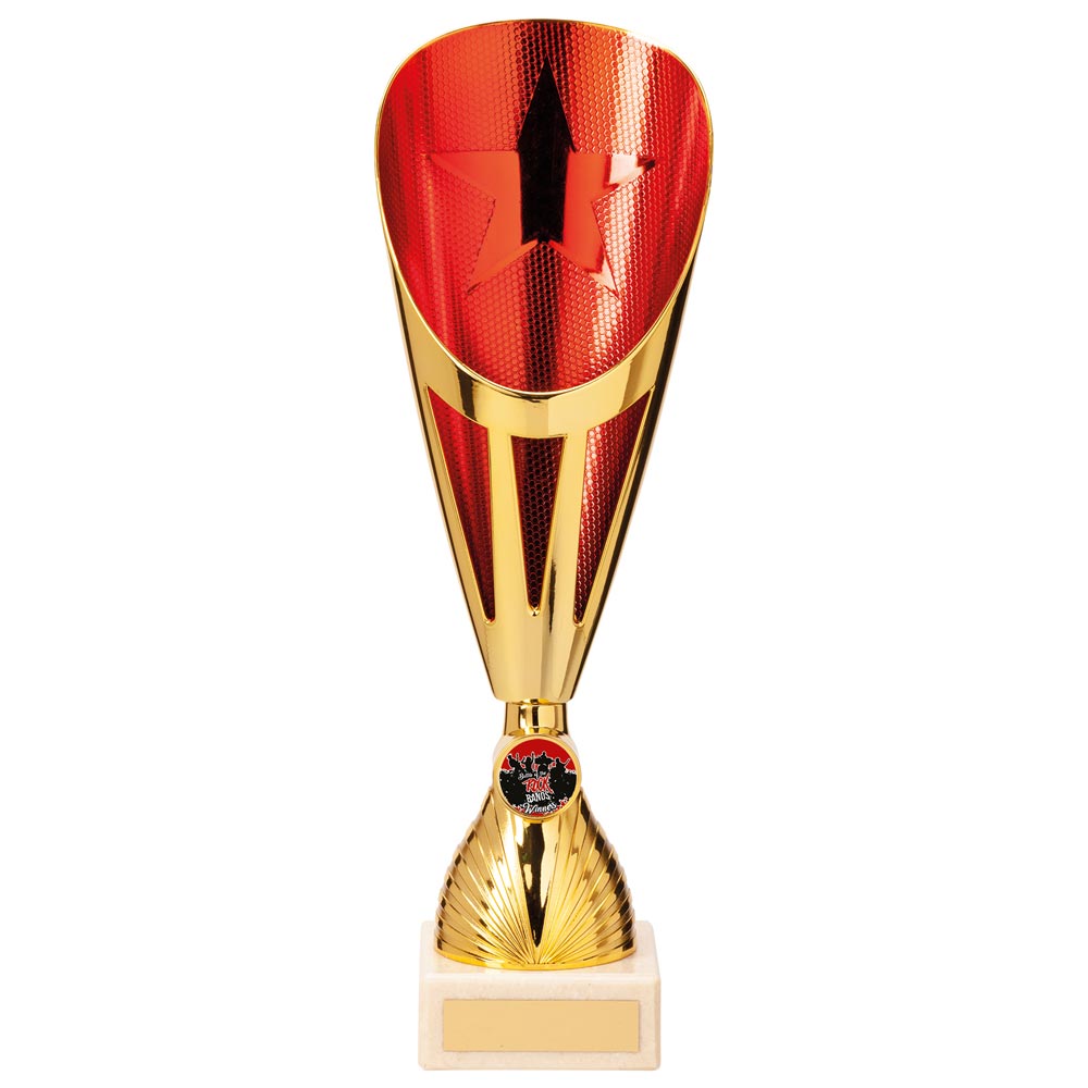 Rising Stars Deluxe Plastic Lazer Cup Gold & Red