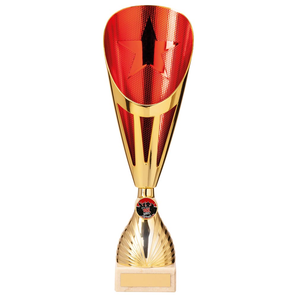 Rising Stars Deluxe Plastic Lazer Cup Gold & Red