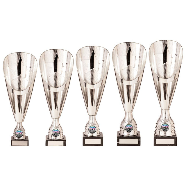 Rising Stars Deluxe Plastic Lazer Cup Silver - Trophies - Prudhoe Rosettes