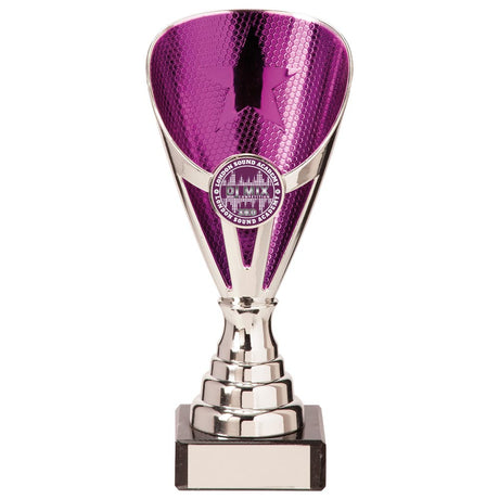 Rising Stars Premium Plastic Trophy Silver & Purple
