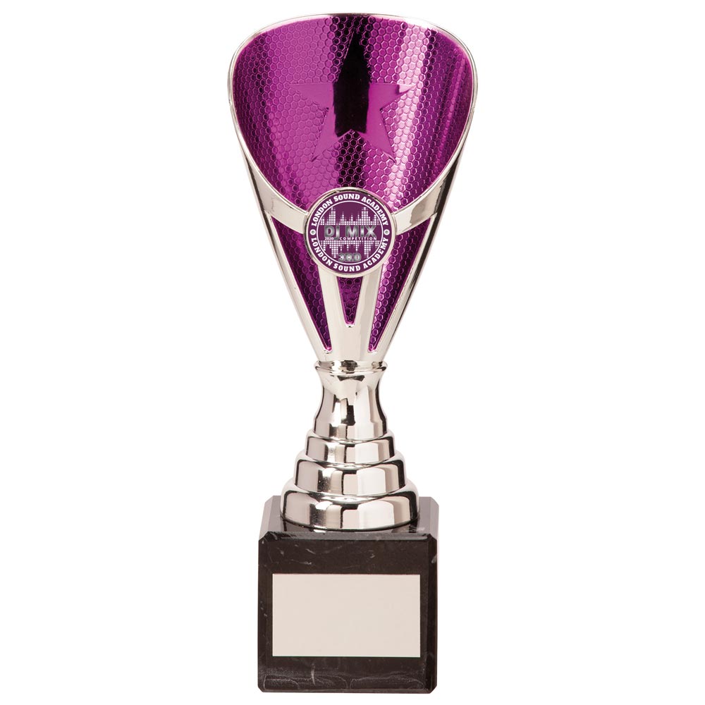 Rising Stars Premium Plastic Trophy Silver & Purple