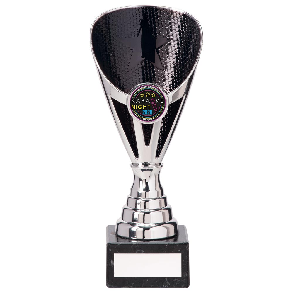 Rising Stars Premium Plastic Trophy Silver & Black