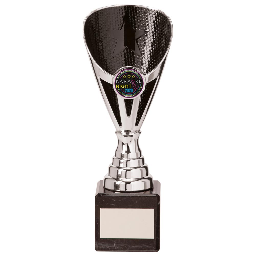 Rising Stars Premium Plastic Trophy Silver & Black