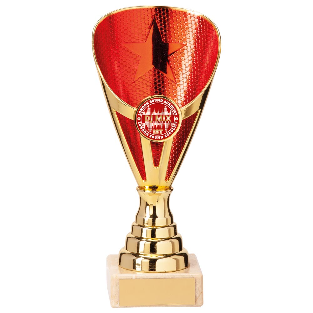 Rising Stars Premium Plastic Trophy Gold & Red
