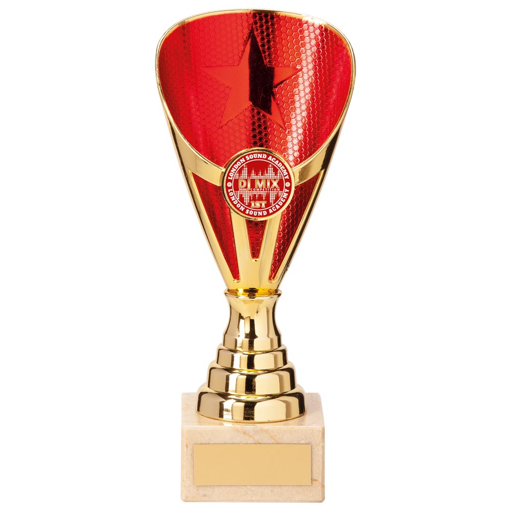 Rising Stars Premium Plastic Trophy Gold & Red
