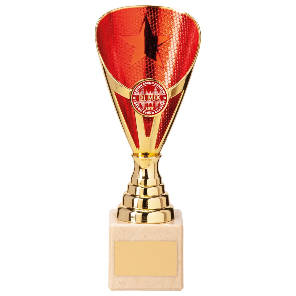 Rising Stars Premium Plastic Trophy Gold & Red