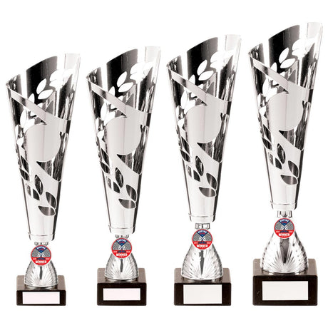 Zeus Lazer Cut Metal Cup Silver - Trophies - Prudhoe Rosettes