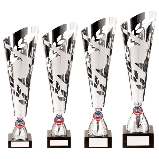 Zeus Lazer Cut Metal Cup Silver - Trophies - Prudhoe Rosettes