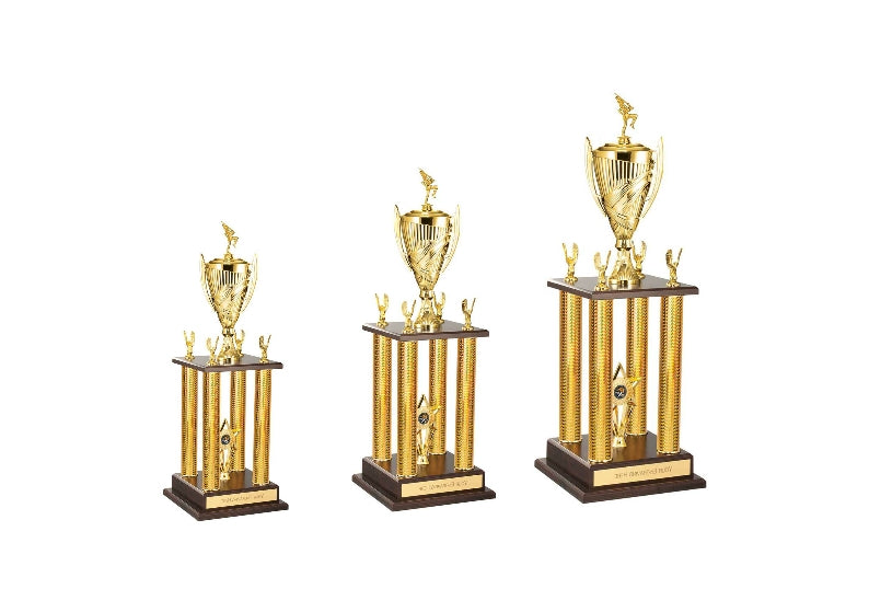 Goliath Quad Tower Trophy Gold - Trophies - Prudhoe Rosettes