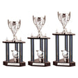 Epic Triple Tower Trophy Silver & Black - Trophies - Prudhoe Rosettes