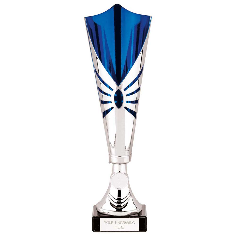 Trident Laser Cup Silver & Blue