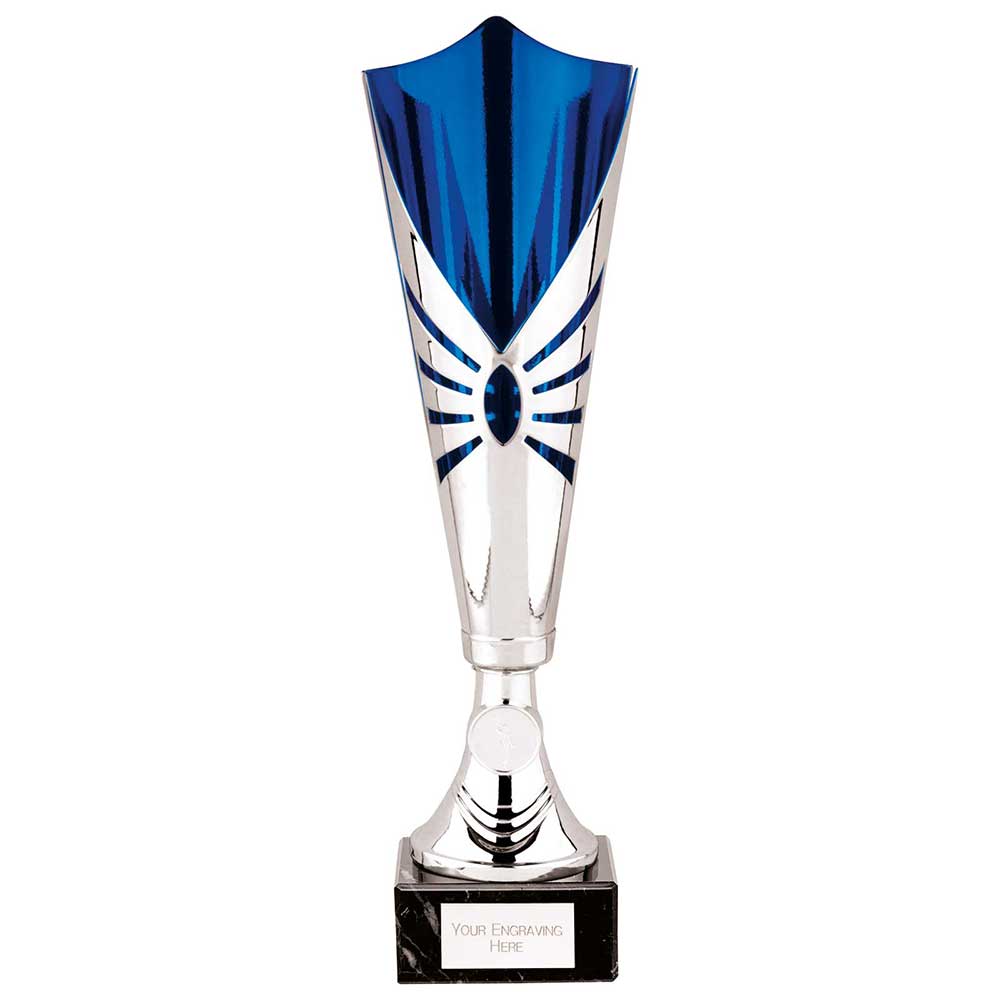 Trident Laser Cup Silver & Blue