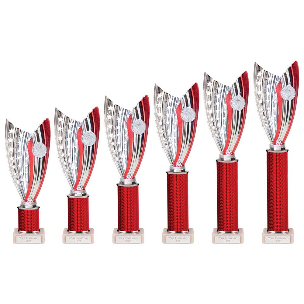 Glamstar Plastic Trophy Red - Trophies - Prudhoe Rosettes