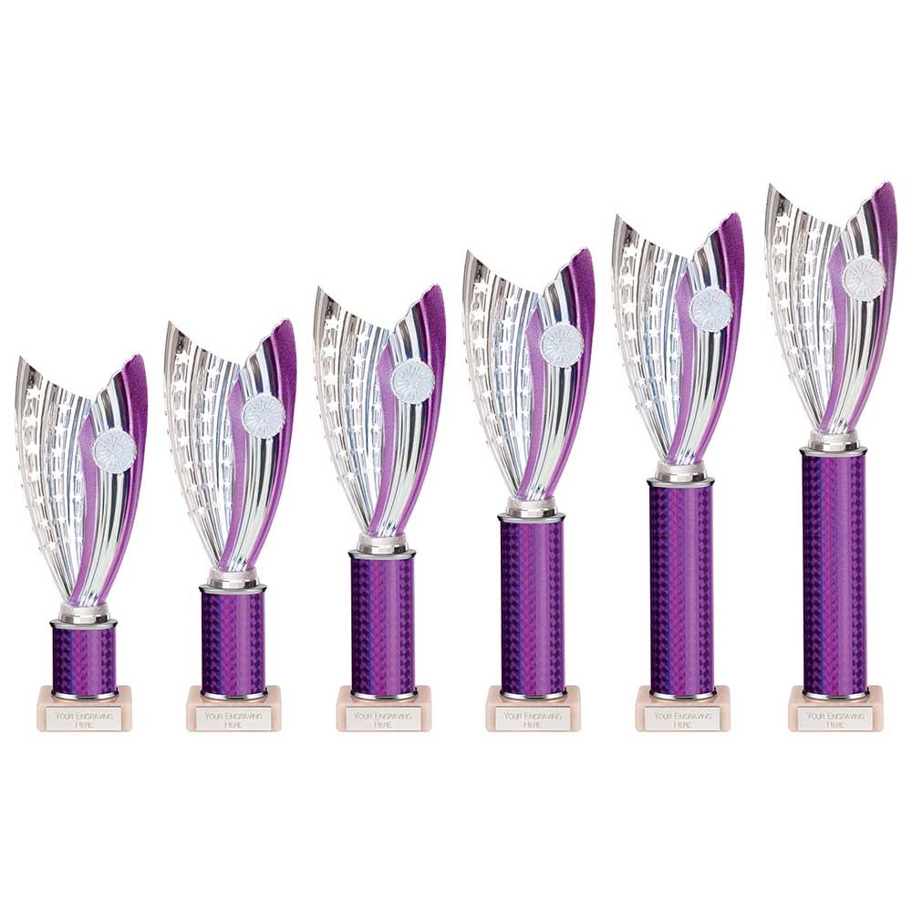 Glamstar Plastic Trophy Purple - Trophies - Prudhoe Rosettes