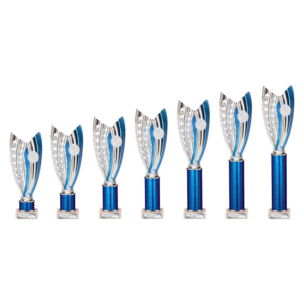 Glamstar Plastic Trophy Blue - Trophies - Prudhoe Rosettes
