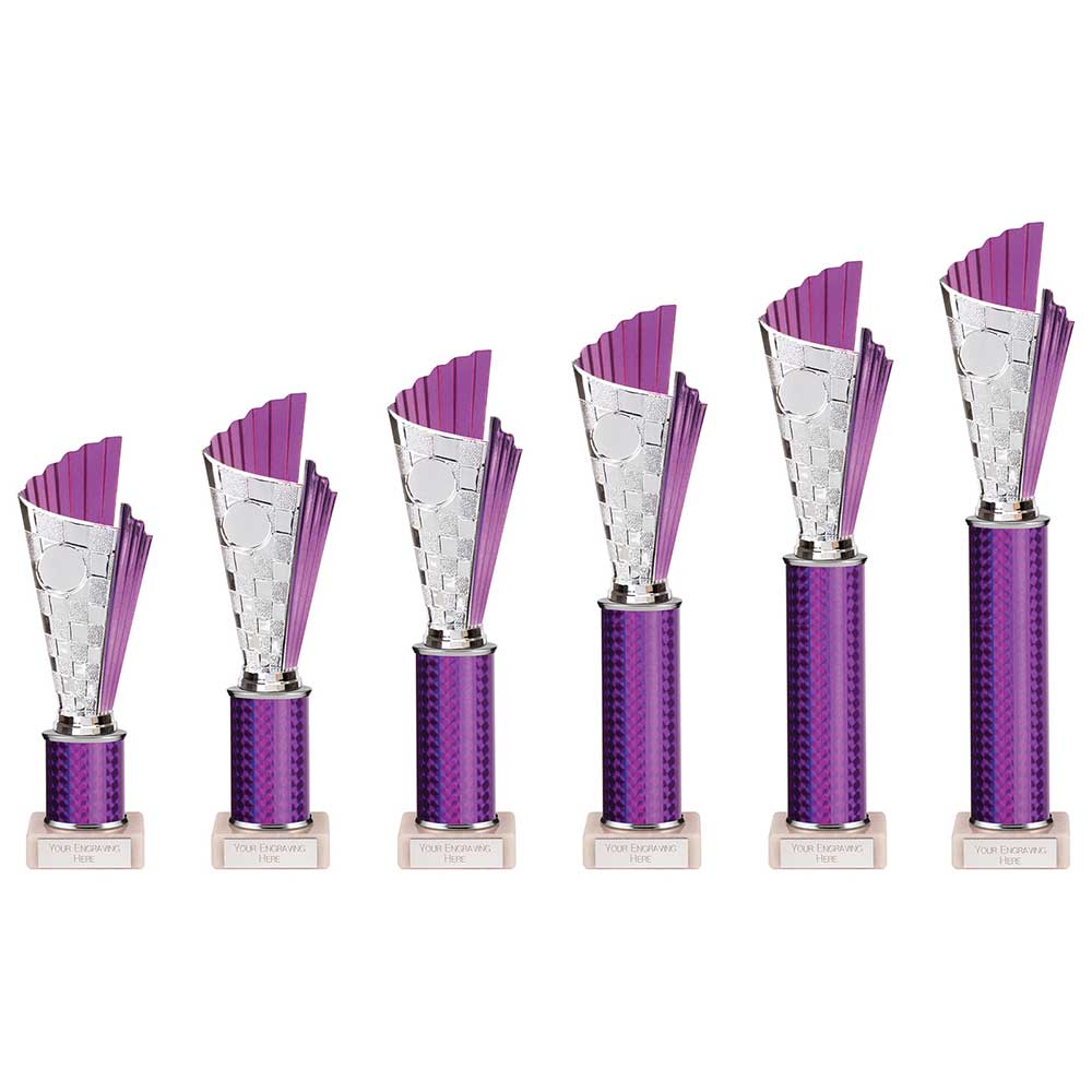 Flash Plastic Trophy Purple - Trophies - Prudhoe Rosettes