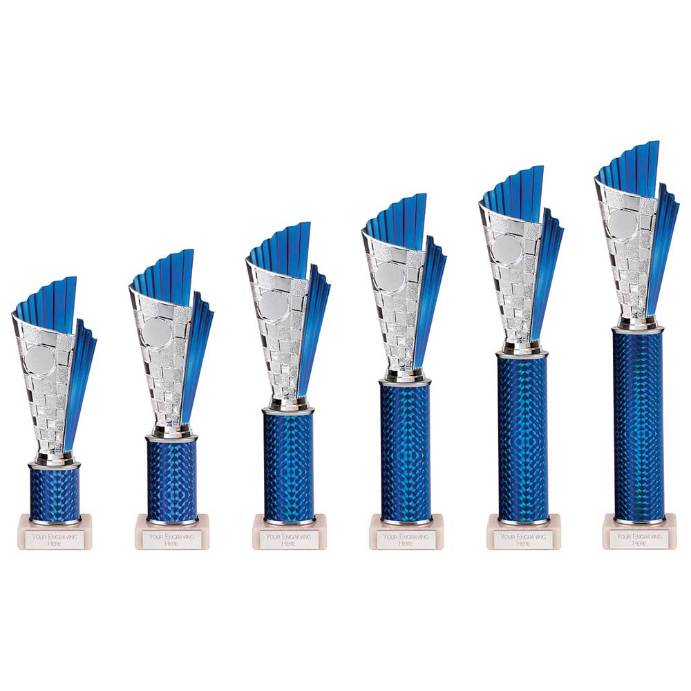 Flash Plastic Trophy Blue - Trophies - Prudhoe Rosettes