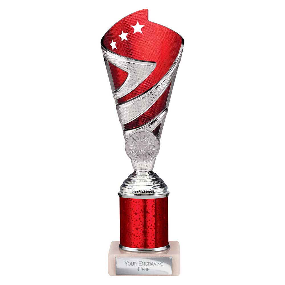 Hurricane Multisport Plastic Tube Cup Silver & Red