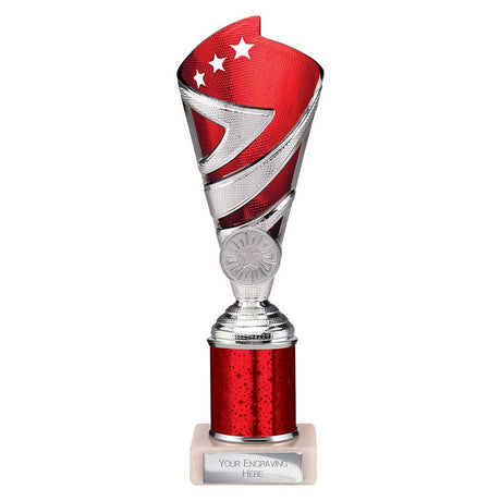 Hurricane Multisport Plastic Tube Cup Silver & Red