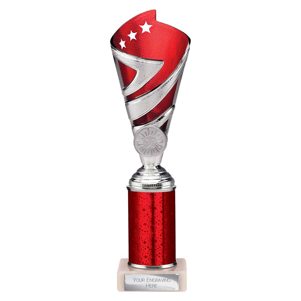 Hurricane Multisport Plastic Tube Cup Silver & Red