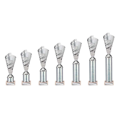 Hurricane Multisport Plastic Tube Cup Silver - Trophies - Prudhoe Rosettes