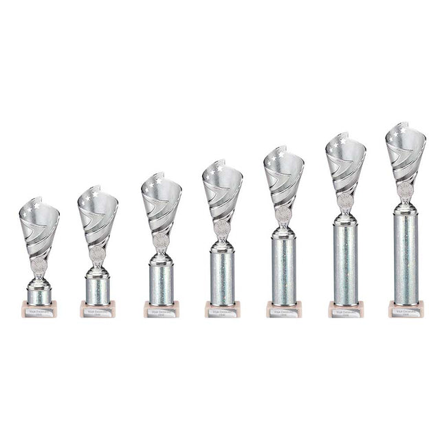 Hurricane Multisport Plastic Tube Cup Silver - Trophies - Prudhoe Rosettes
