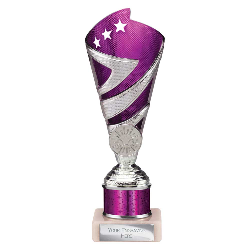 Hurricane Multisport Plastic Tube Cup Silver & Purple