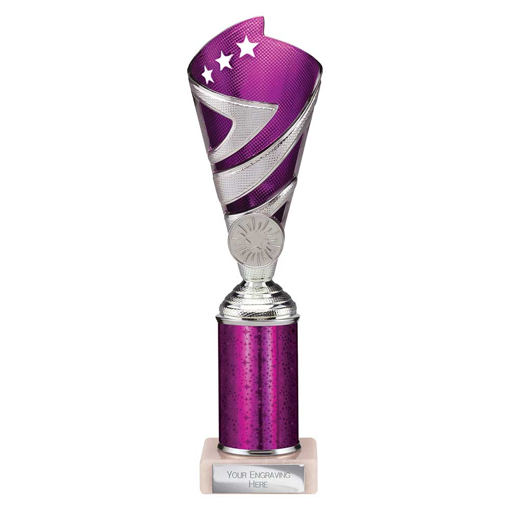 Hurricane Multisport Plastic Tube Cup Silver & Purple