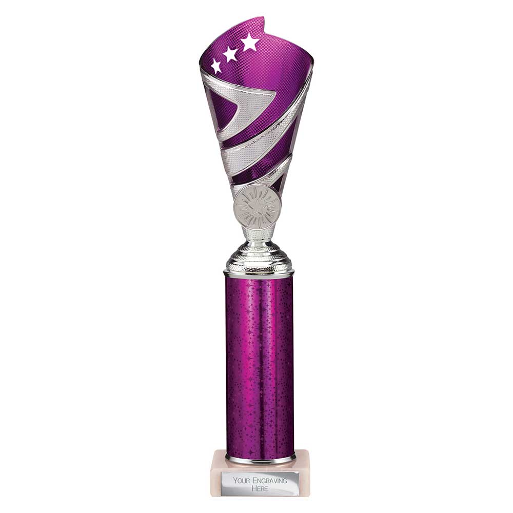 Hurricane Multisport Plastic Tube Cup Silver & Purple