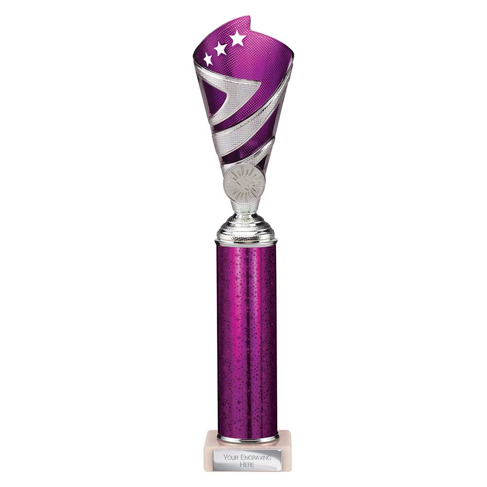 Hurricane Multisport Plastic Tube Cup Silver & Purple