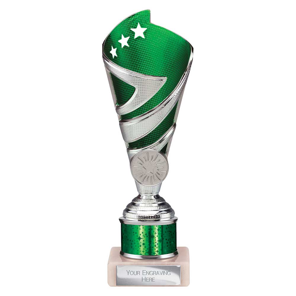 Hurricane Multisport Plastic Tube Cup Silver & Green