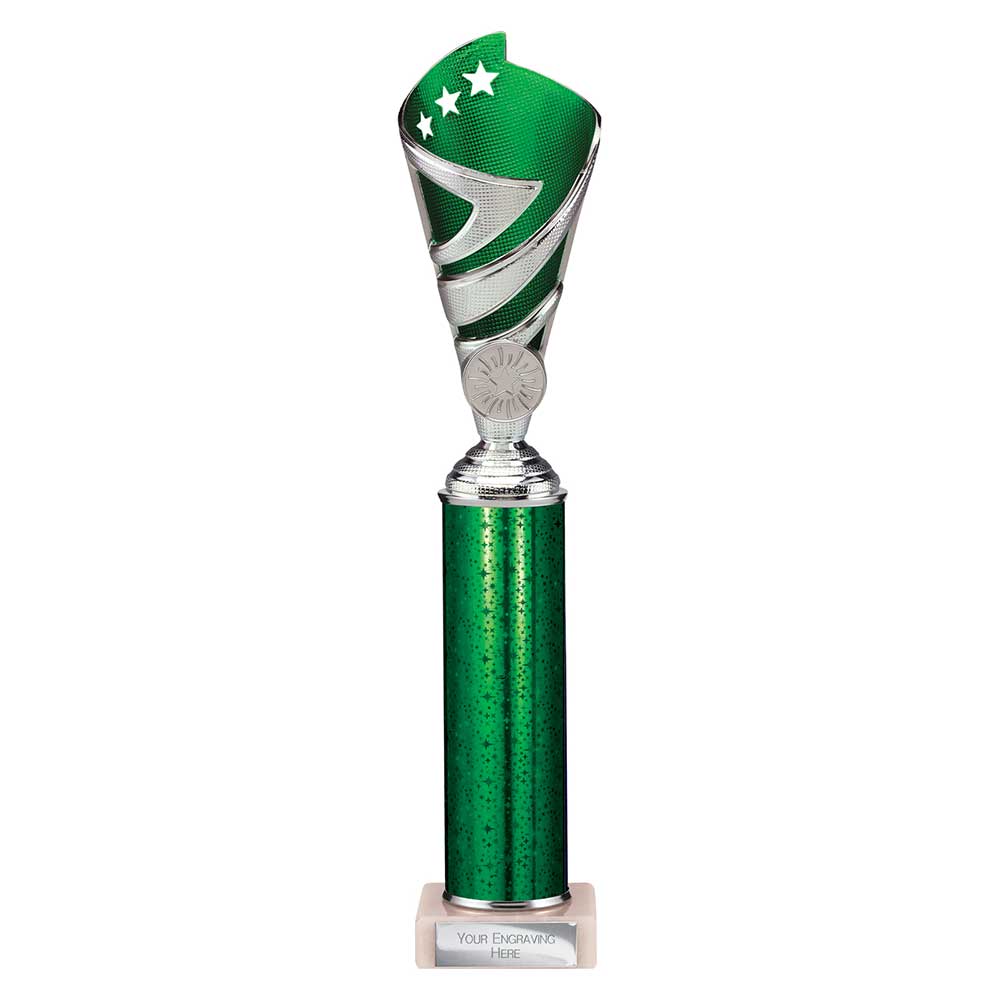 Hurricane Multisport Plastic Tube Cup Silver & Green