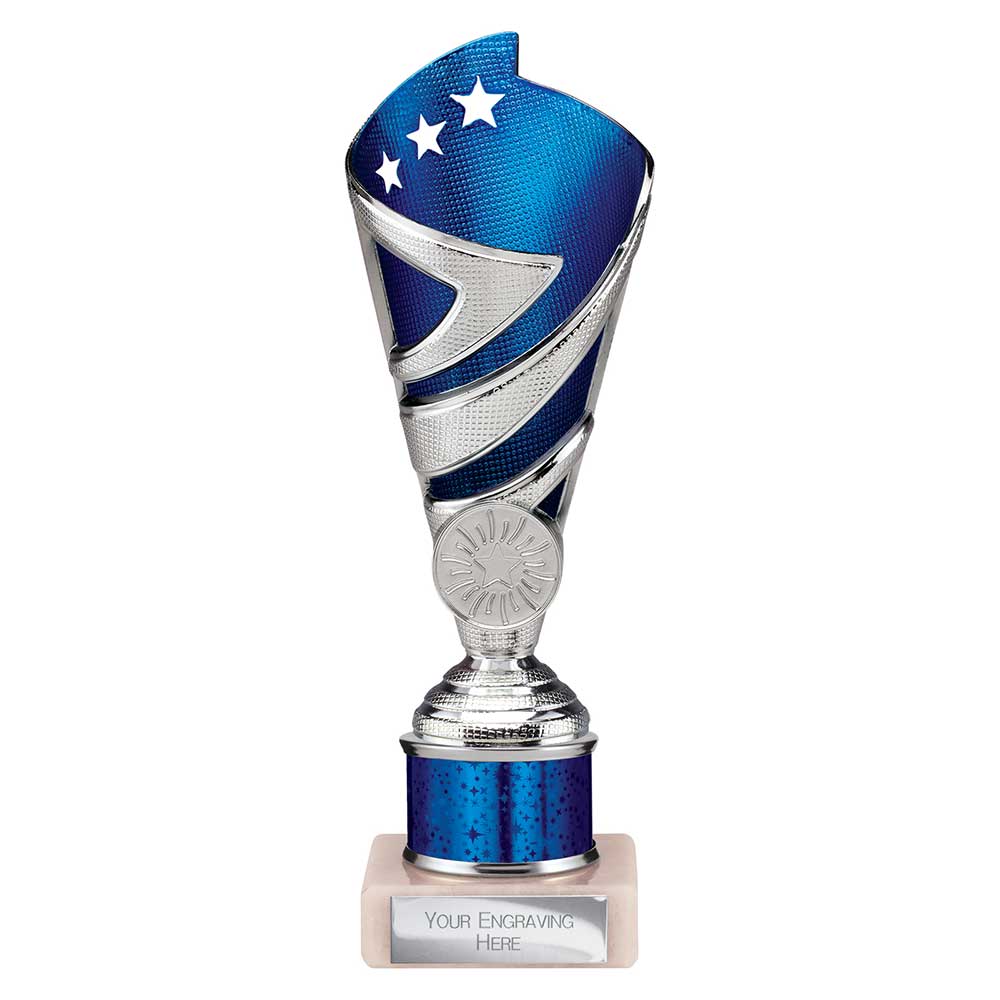 Hurricane Multisport Plastic Tube Cup Silver & Blue