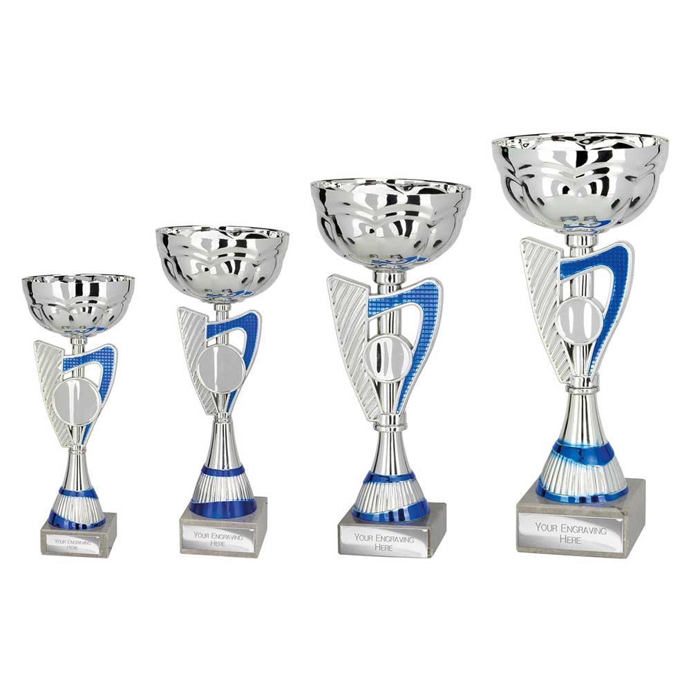 Mystify Cup Silver & Blue - Trophies - Prudhoe Rosettes