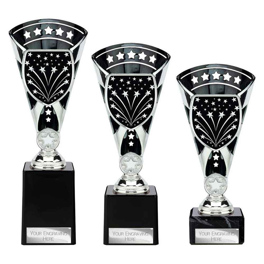 Cobra Star Multisport Cup Silver & Black - Trophies - Prudhoe Rosettes