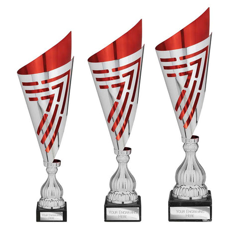 Arrow Laser Trophy Silver & Red - Trophies - Prudhoe Rosettes
