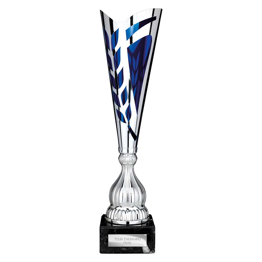 Inspire Laser Trophy Silver & Blue
