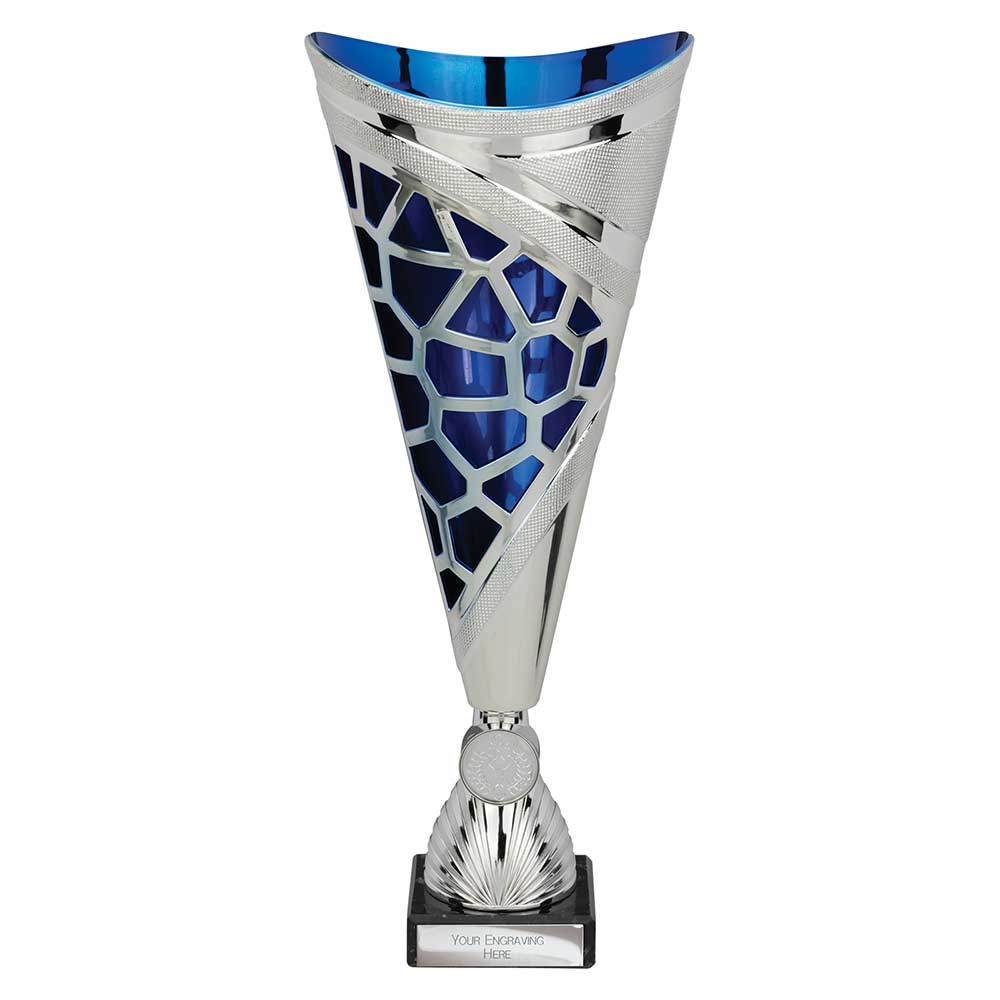 Vivid Trophy Silver & Blue