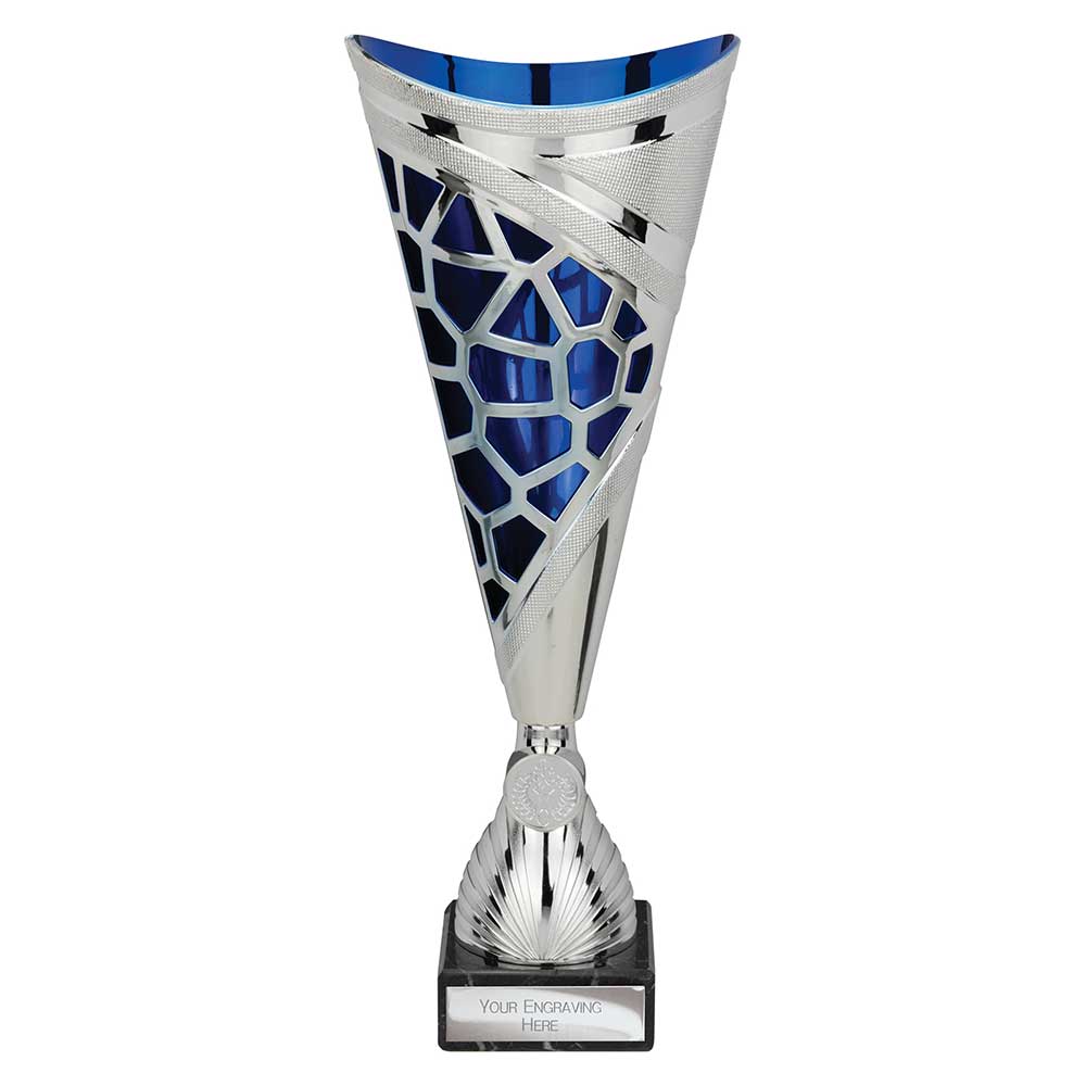Vivid Trophy Silver & Blue