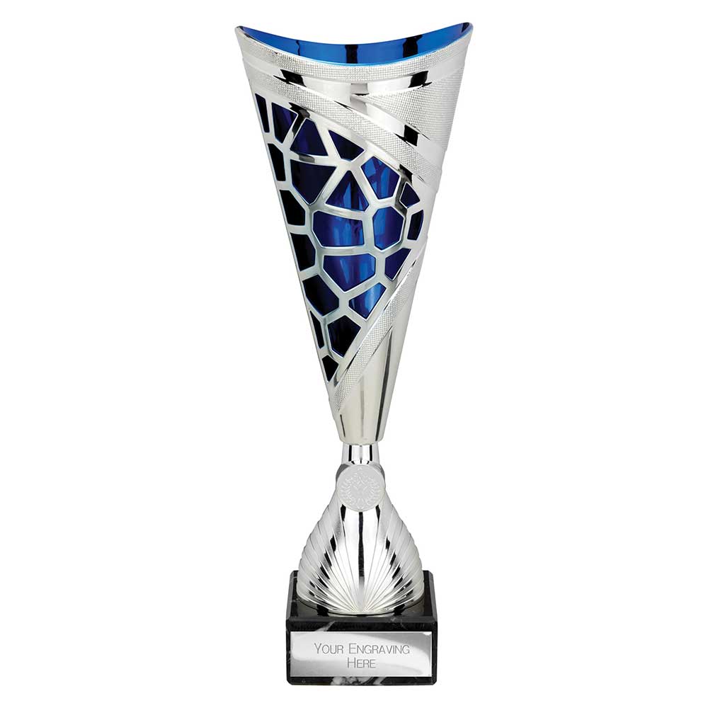 Vivid Trophy Silver & Blue