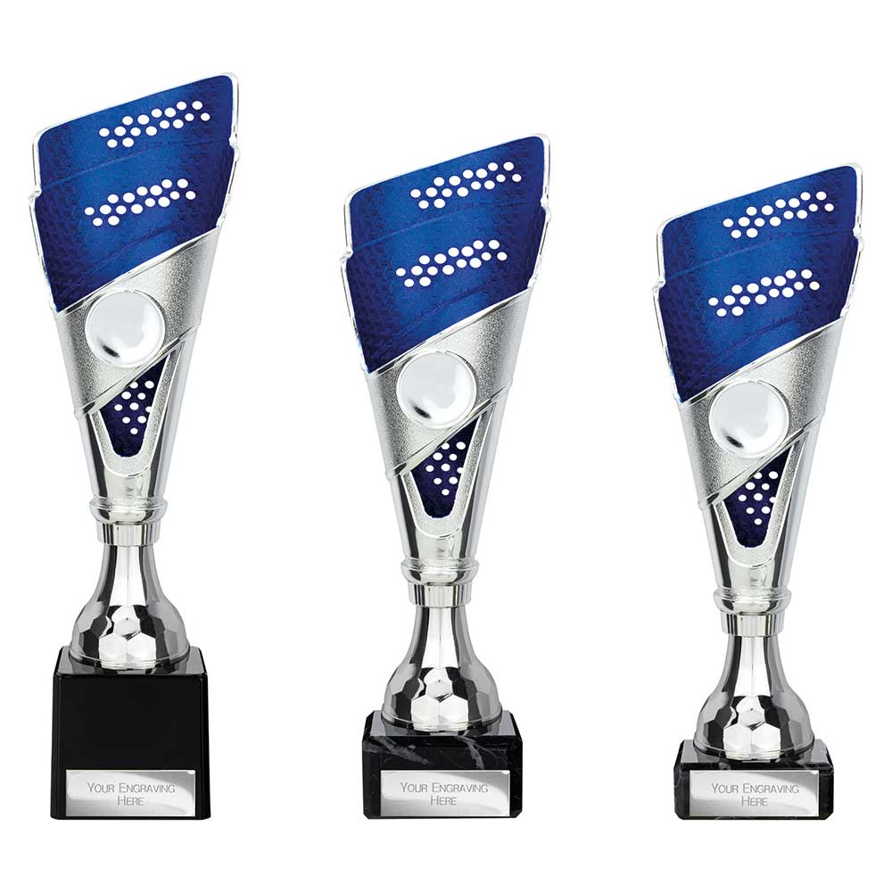 Predator Trophy Silver & Blue - Trophies - Prudhoe Rosettes
