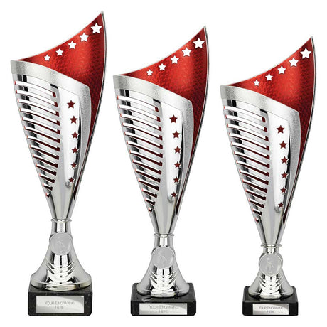 Nebula Trophy Silver & Red - Trophies - Prudhoe Rosettes