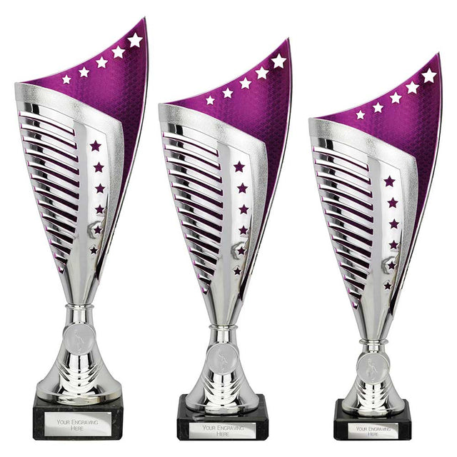 Nebula Trophy Silver & Purple - Trophies - Prudhoe Rosettes
