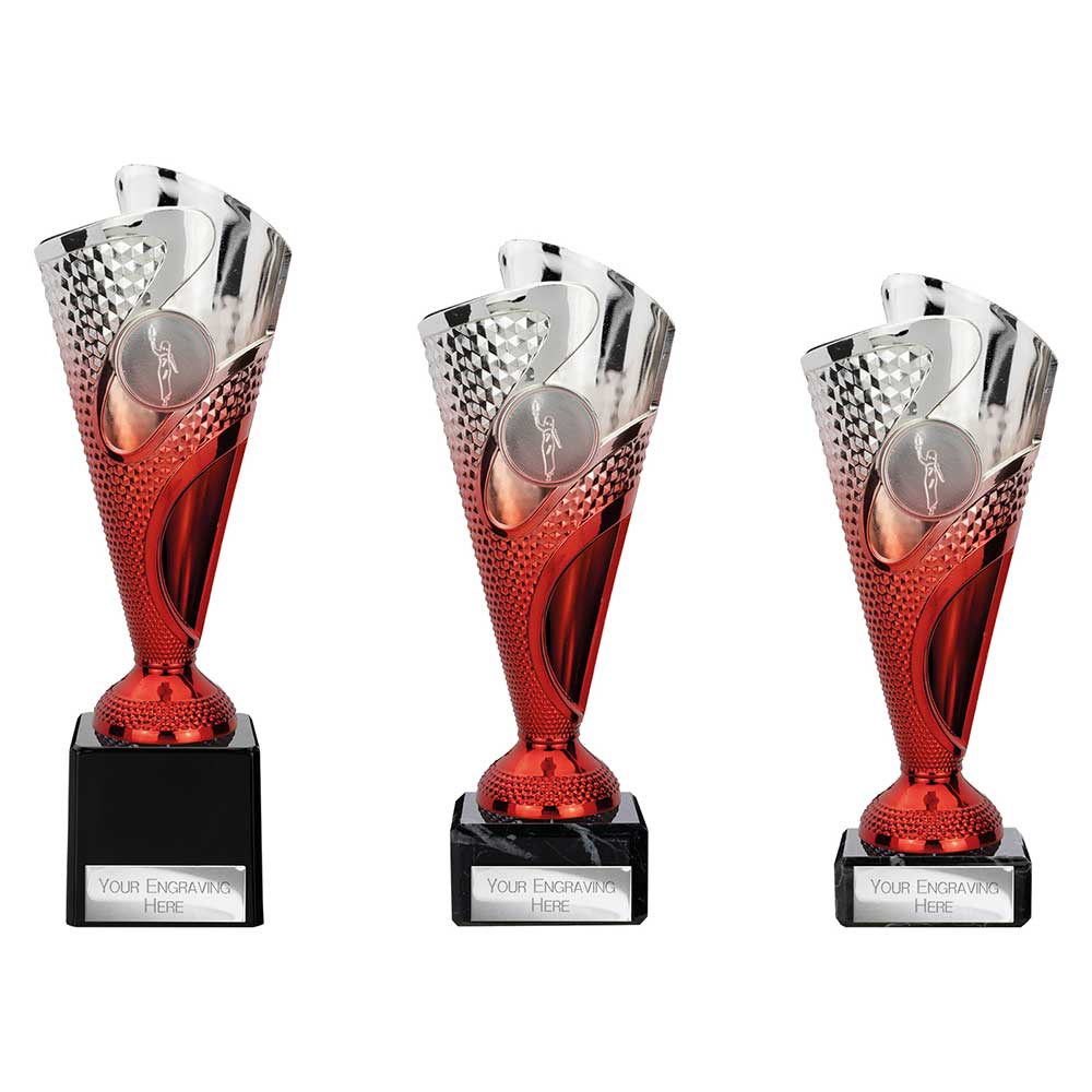 Rodeo Trophy Silver & Red - Trophies - Prudhoe Rosettes