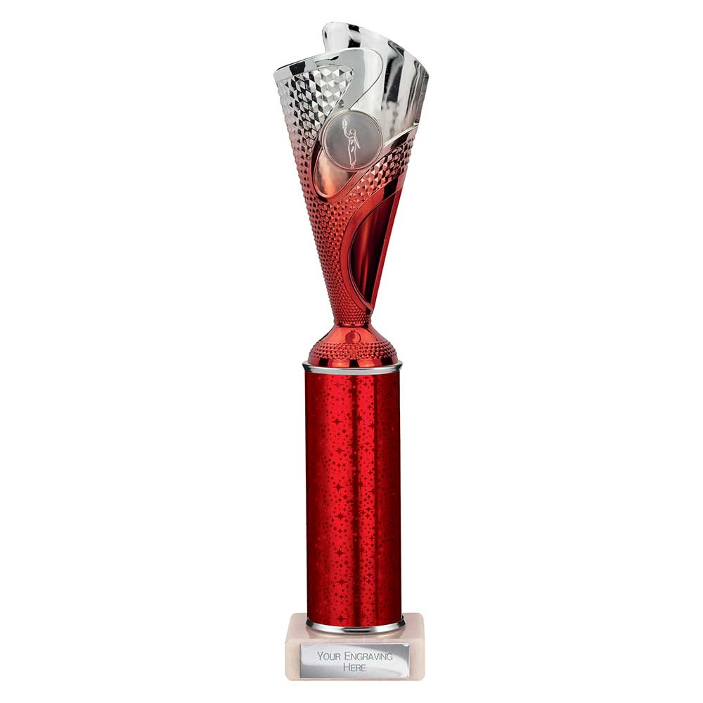 Rodeo Multisport Tube Trophy Silver & Red