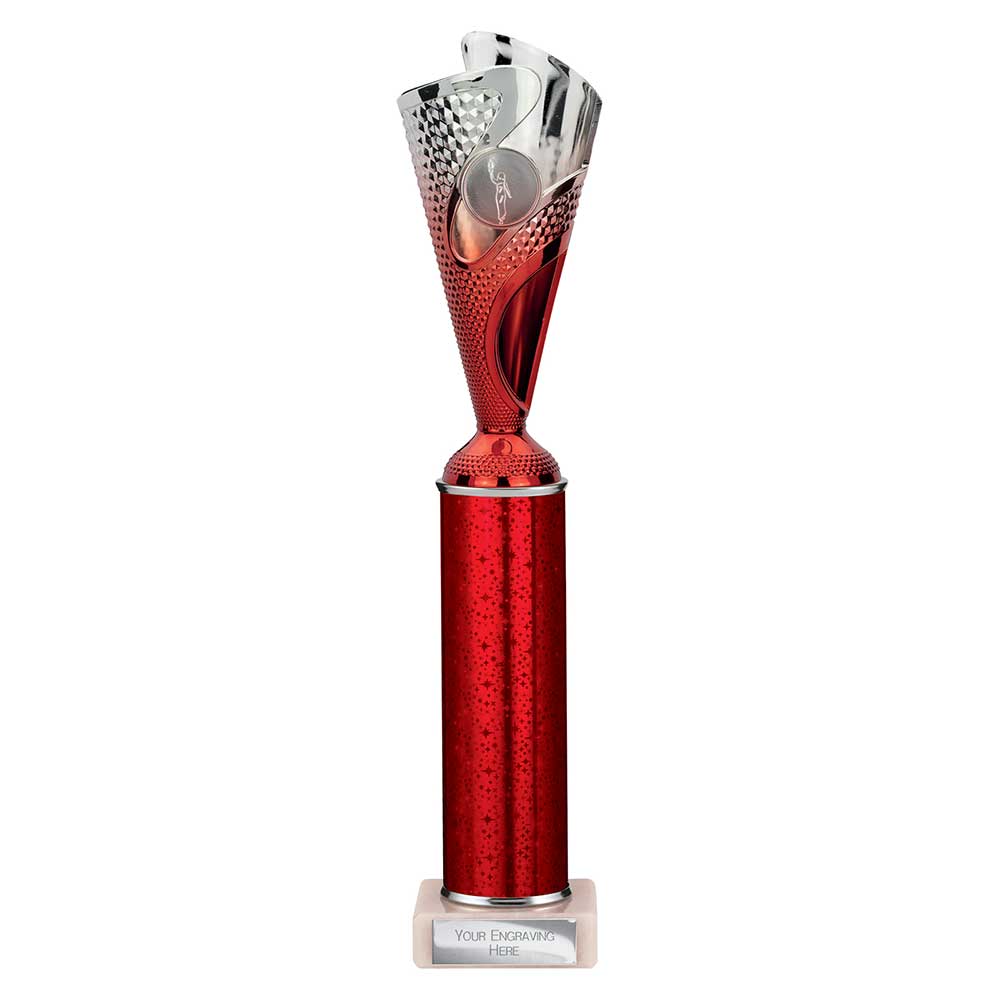 Rodeo Multisport Tube Trophy Silver & Red
