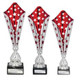 Galaxy Laser Trophy Silver & Red - Trophies - Prudhoe Rosettes